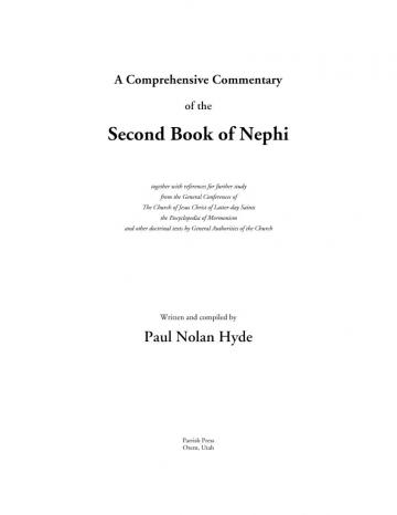 A Comprehensive Commentary of the Second Book of Nephi A Comprehensive Commentary of the Second Book of Nephi