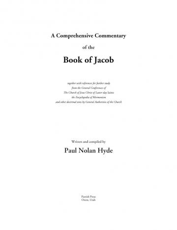 A Comprehensive Commentary of the Book of Jacob A Comprehensive Commentary of the Book of Jacob