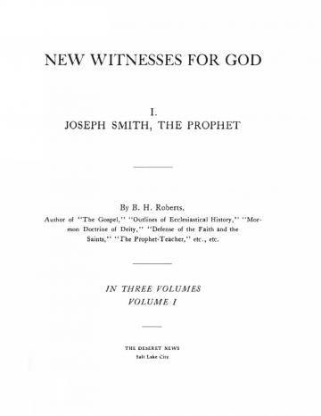 New Witnesses for God: Volume I - A New Witness for God New Witnesses for God: Volume I - A New Witness for God