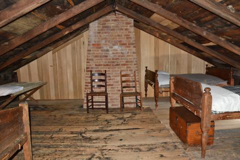 Sleeping quarters upstairs in the John Johnson home. Taken in 2017.