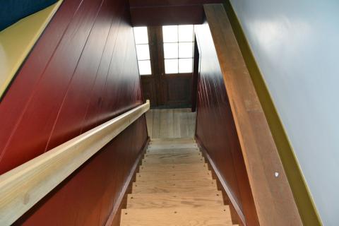 Whitney store, front staircase. Taken in 2017.