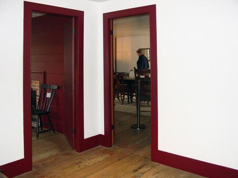 View in the store showing the door to the translation room (right) and the door to the School of the Prophets room (left). Taken in 2001.